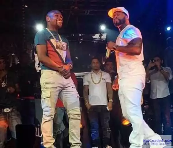 Have they made up? 50cent posts photo of him & Floyd Mayweather together on stage